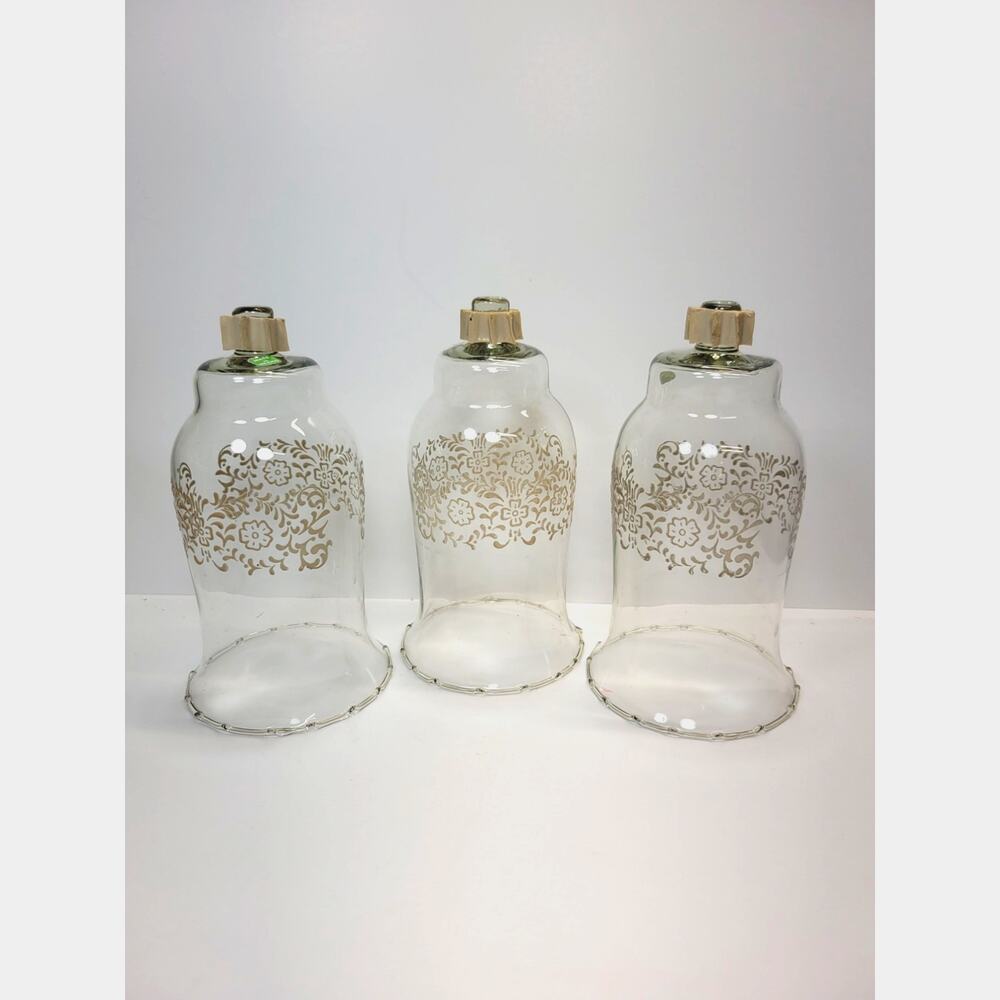 Vintage Homco Park Lane Clear Glass Peg Votive Candle Holder Cup Set of 3